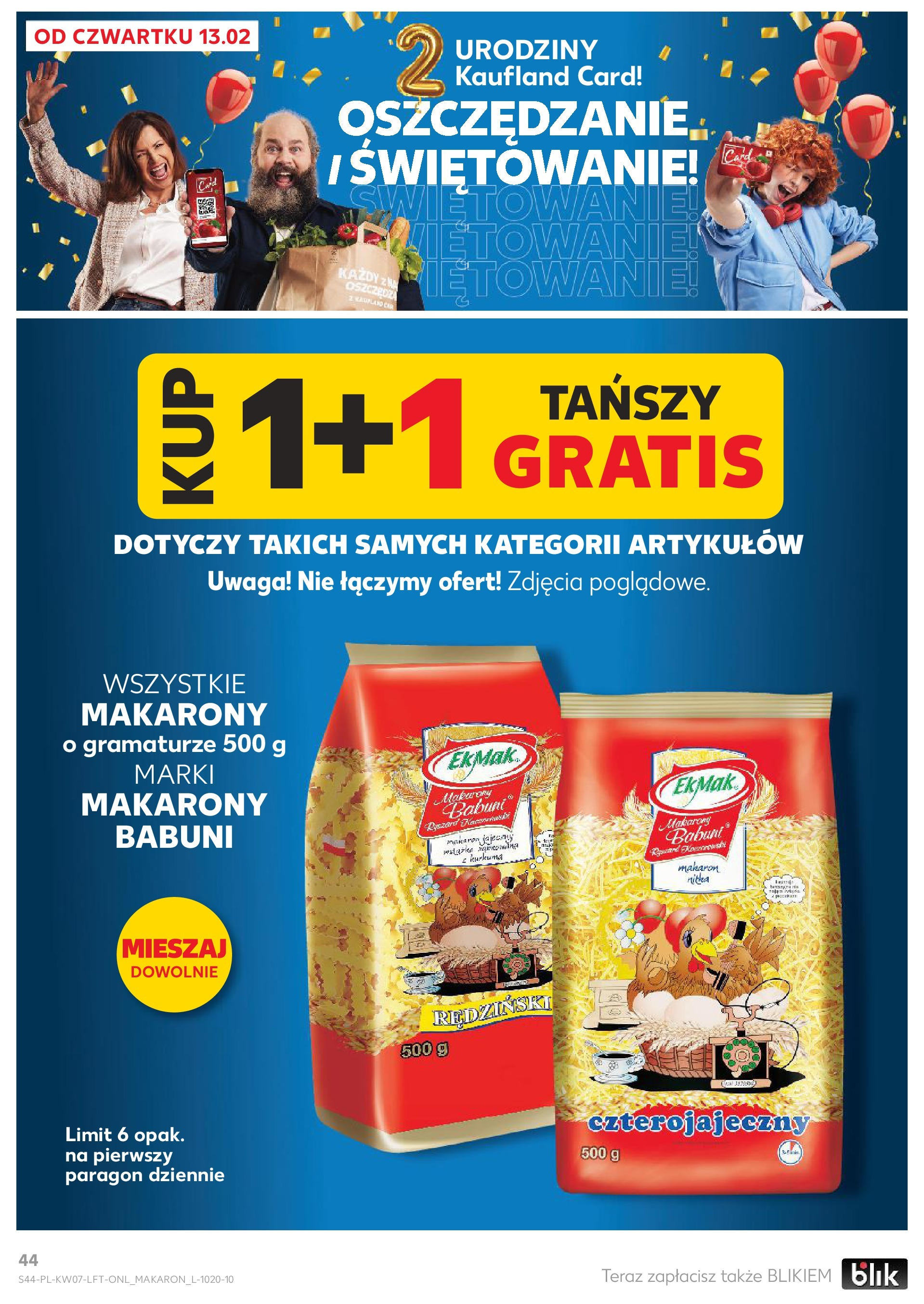 Kaufland gazetka od 13.02.2025 - od jutra PDF | Strona: 44 | Produkty: Karta, Coccolino, Kabanosy, Majonez