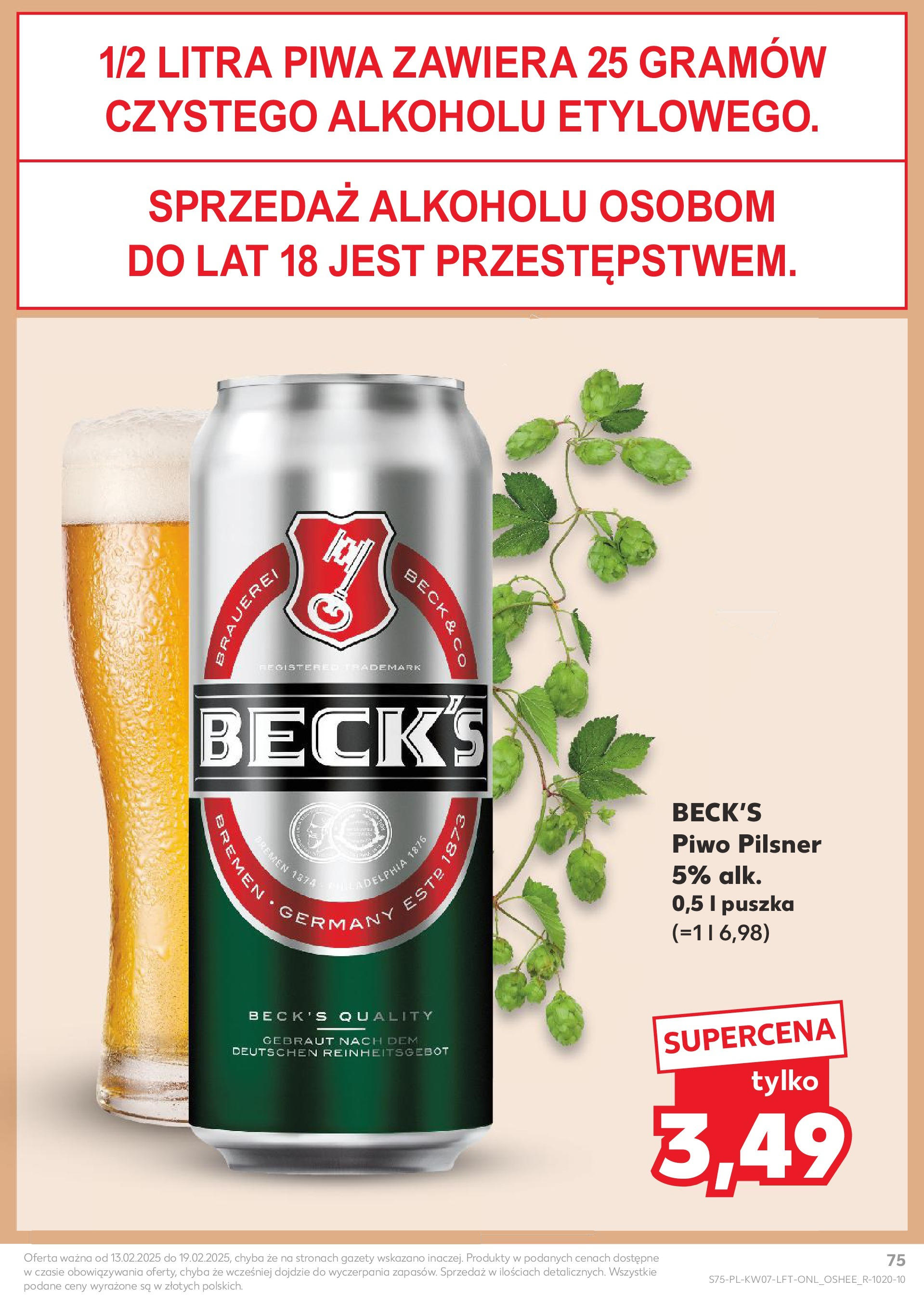 Kaufland gazetka od 13.02.2025 - od jutra PDF | Strona: 75 | Produkty: Karta, Tyskie, Harnaś, Somersby