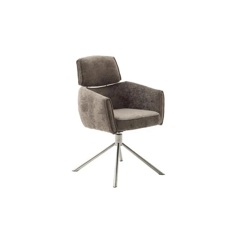 Armlehnstuhl Quebec Chenille Braun 360° drehbar