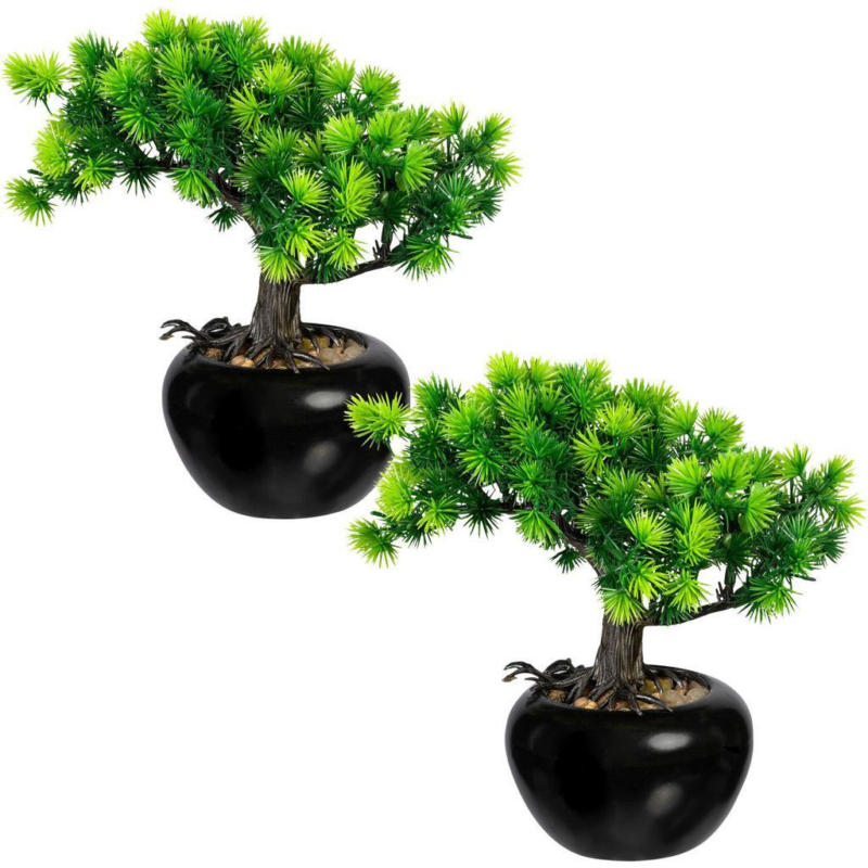 Kunstpflanze, Bonsai Grün, inkl. Topf, H: 19 cm