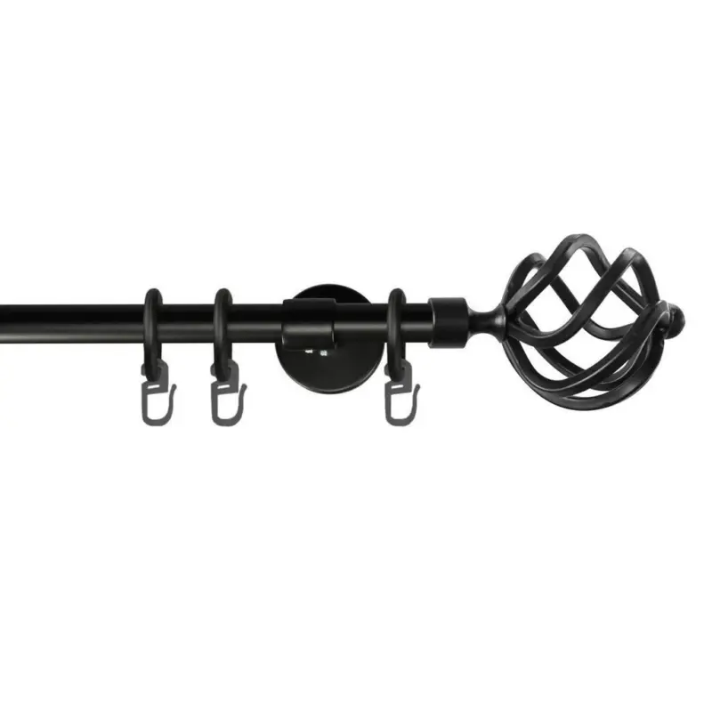 Vorhangstange Schwarz, 360 cm