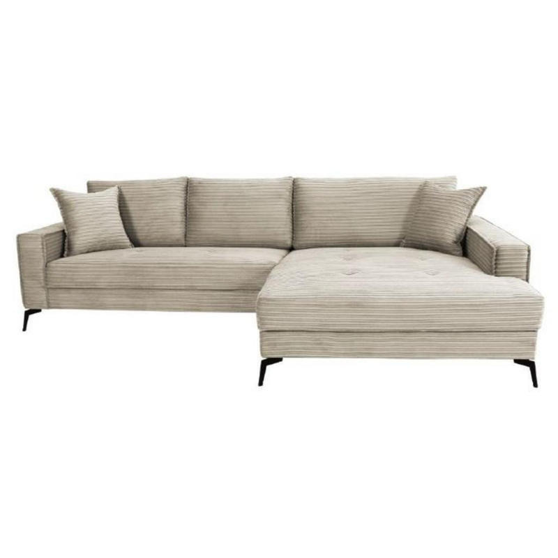 Ecksofa Zero Hellgrau/Beige 286x173 cm