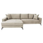 Möbelix Ecksofa Zero Hellgrau/Beige 173x286 cm