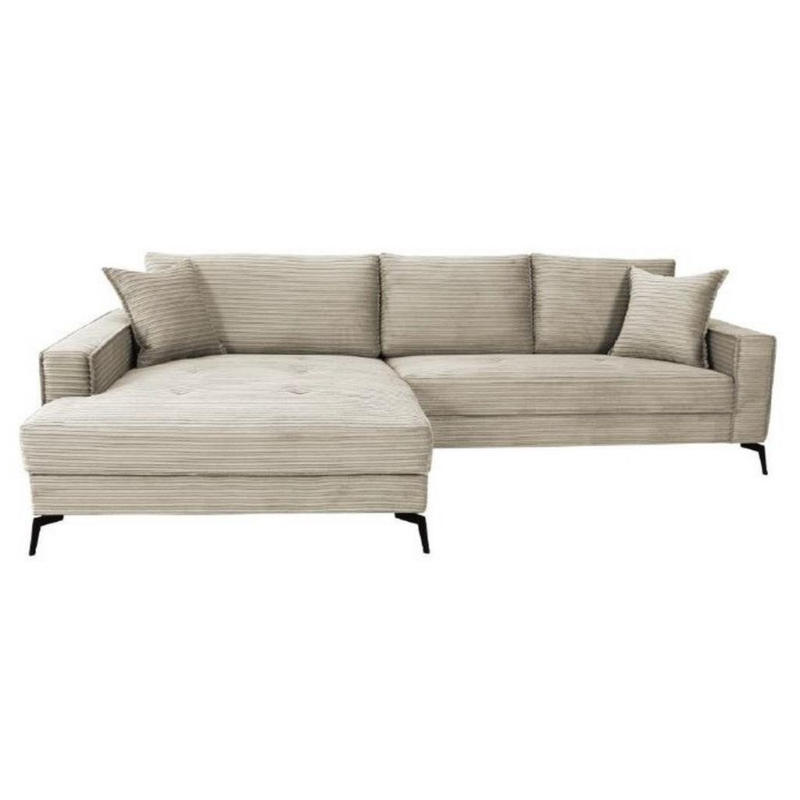 Ecksofa Zero Hellgrau/Beige 173x286 cm