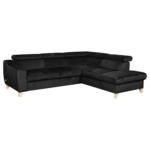 Möbelix Ecksofa Aspen Webstoff Schwarz 245x208 cm