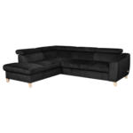 Möbelix Ecksofa Aspen Webstoff Schwarz 208x245 cm