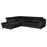 Möbelix Ecksofa Aspen mit Bettkasten Webstoff Schwarz 208x245 cm