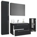 M&ouml;belix Badezimmer Badinos 5-teilig Schwarz B: 80 cm