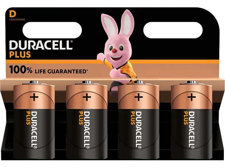 Duracell D Plus Batterie, 4er Pack