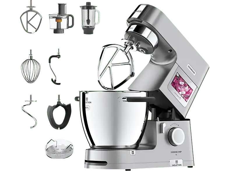 Kenwood KCL 95.424 SI Cooking Chef XL Küchenmaschine Silber (Rührschüsselkapazität: 6,7 l, 1500 Watt)