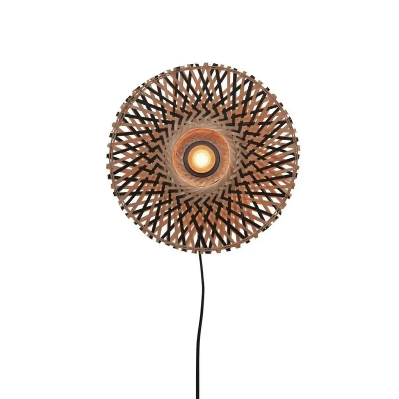 Wandleuchte Kalimantan Naturfarben/Schwarz B: 8 cm