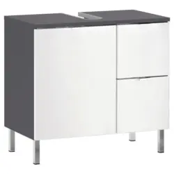 Waschbeckenunterschrank Gw-Mauresa B 60cm Weiß/Graphit