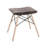 Möbelix Hocker Stool Buche/Schwarz/ Grau Sitz Gepolstert H: 47 cm