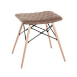 Möbelix Hocker Stool Braun/Schwarz/ Buche Sitz Gepolstert H: 47 cm