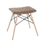 Möbelix Hocker Stool Braun/Schwarz/ Buche Sitz Gepolstert H: 47 cm