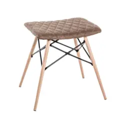 Hocker Stool Braun/Schwarz/ Buche Sitz Gepolstert H: 47 cm