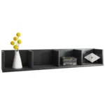 M&ouml;belix Wandregal Honsa B: 97 Cm Schwarz Dekor 4 F&auml;cher