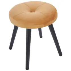 Hocker Textil Orange Sitz Gepolstert H: 42 Cm Rund