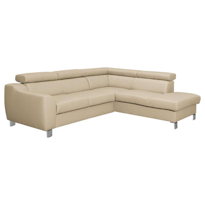 Ecksofa Aspen Lederlook Beige 245x208 cm