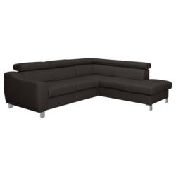 Ecksofa Aspen Lederlook Dunkelbraun 245x208 cm