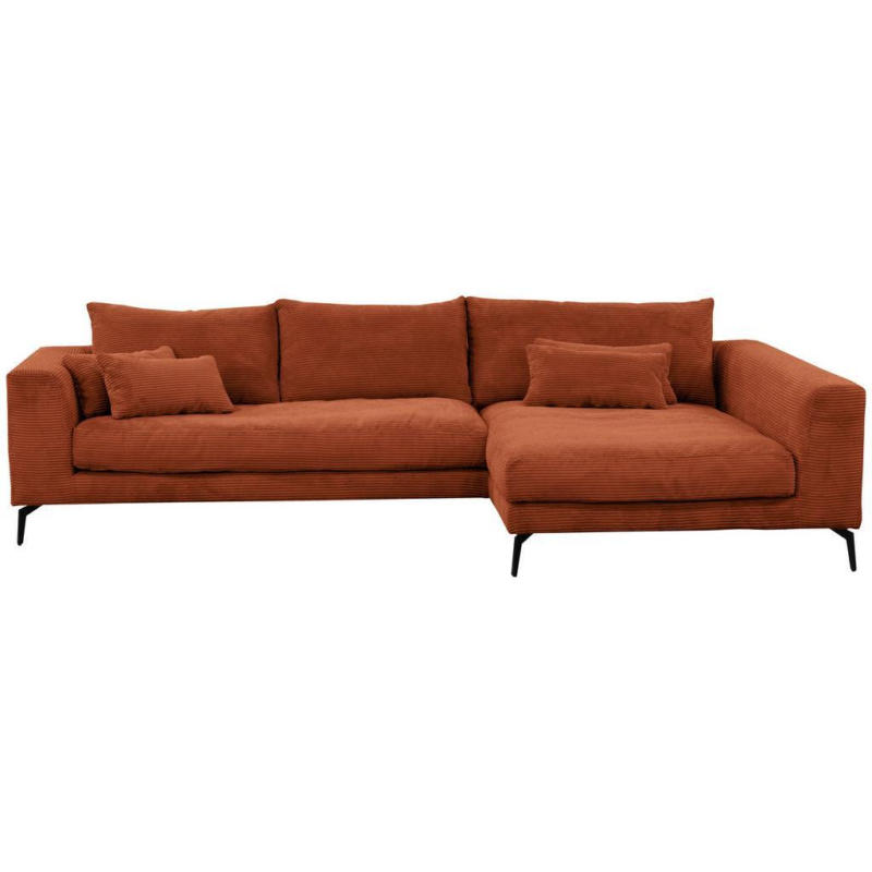 Ecksofa Berlin Cord Kupferfarben 313x172 cm