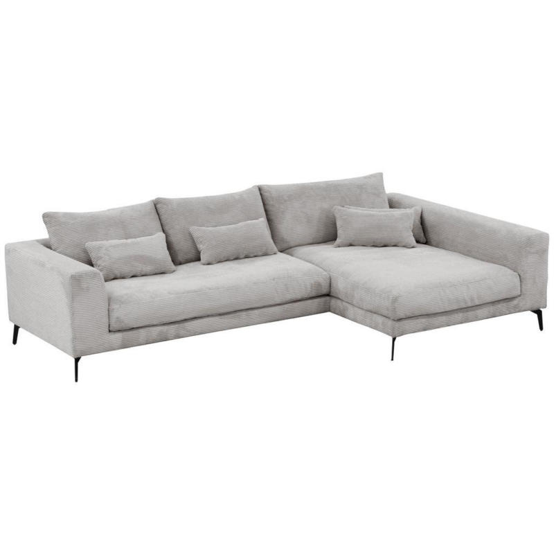 Ecksofa Berlin Cord Hellgrau 313x172 cm