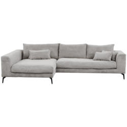 Ecksofa Berlin Cord Hellgrau 172x313 cm