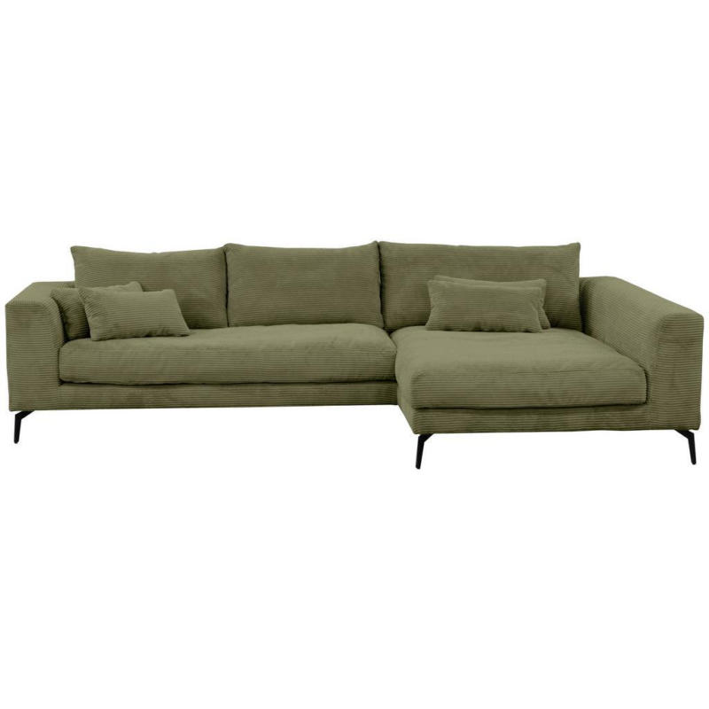 Ecksofa Berlin Cord Olivgrün 313x172 cm