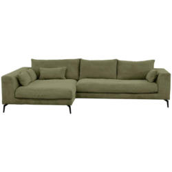 Ecksofa Berlin Cord Olivgrün 172x313 cm