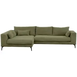 Ecksofa Berlin Cord Olivgrün 172x313 cm