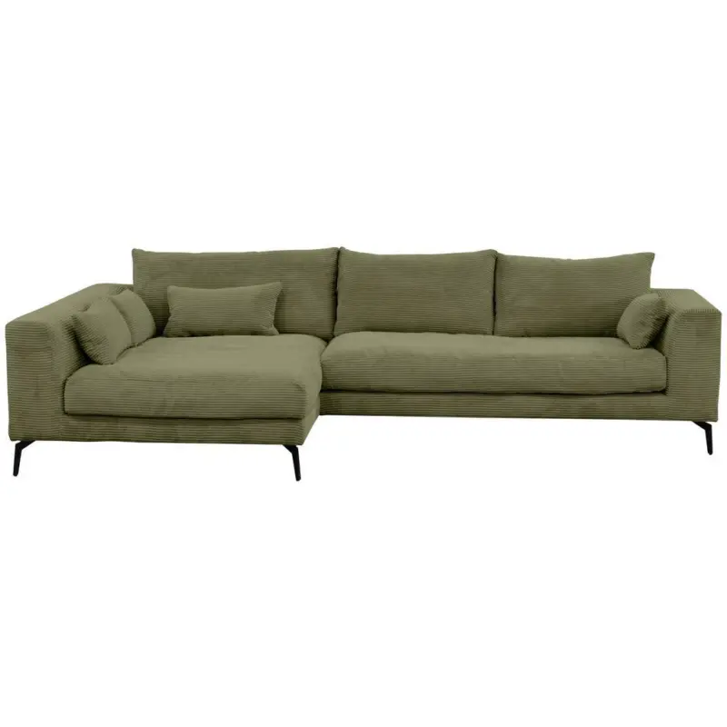 Ecksofa Berlin Cord Olivgrün 172x313 cm