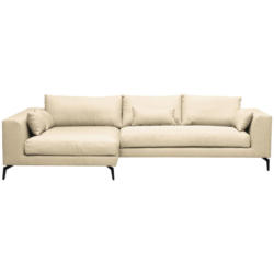 Ecksofa Berlin Webstoff Creme 172x313 cm