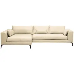 Ecksofa Berlin Webstoff Creme 172x313 cm
