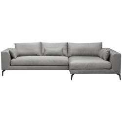 Ecksofa Berlin Webstoff Grau 313x172 cm