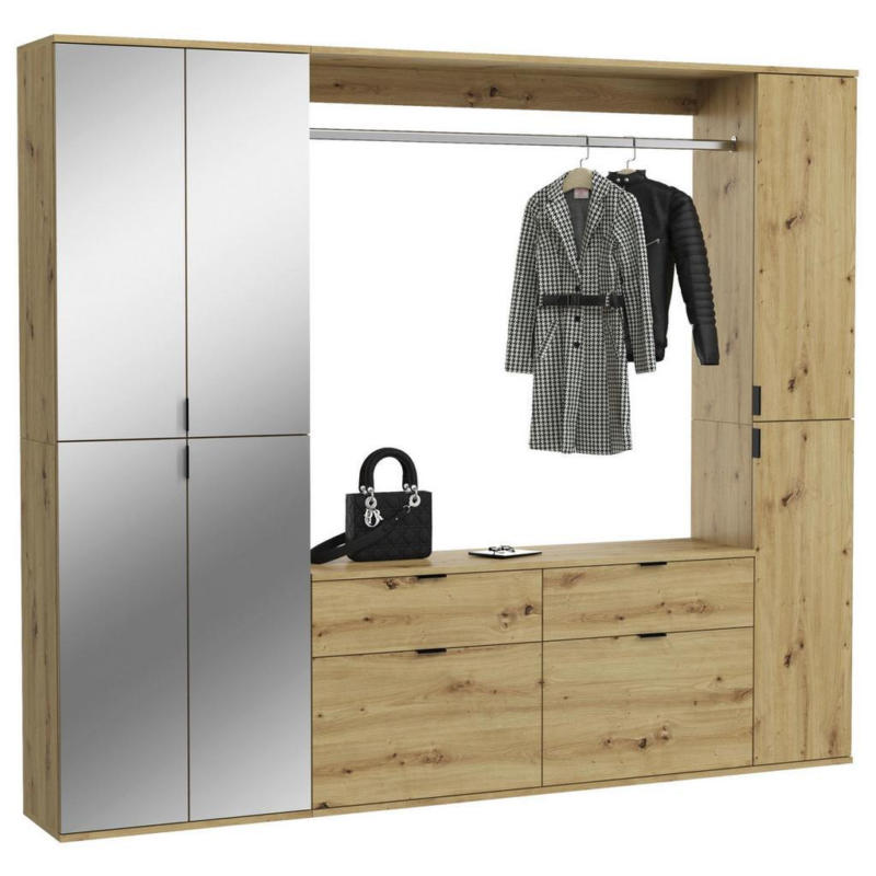 Garderobe Projekt X 3-teilig Eiche Artisan B: 212 Cm