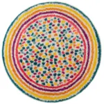 Möbelix Webteppich Rainbow Spot Shaggy M 100x100