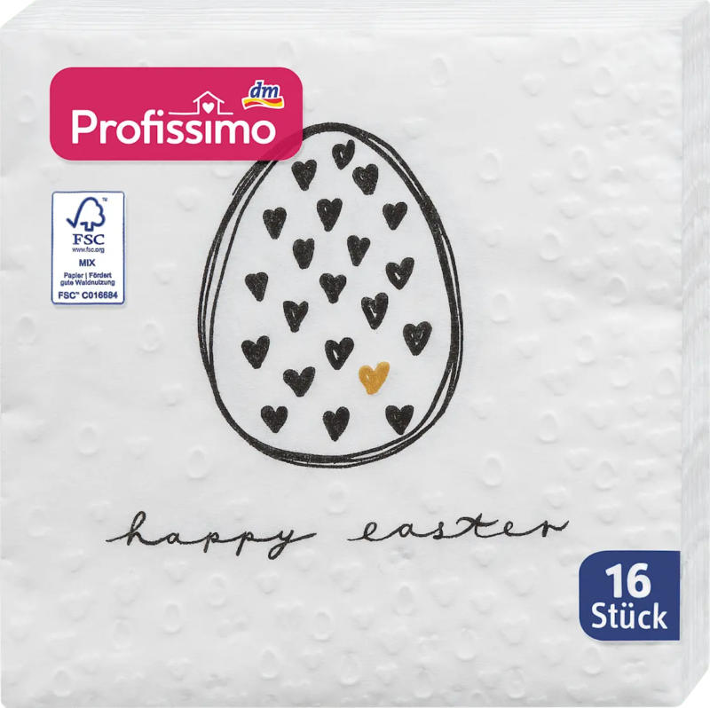 Profissimo Cocktailservietten "happy easter" (25x25 cm)