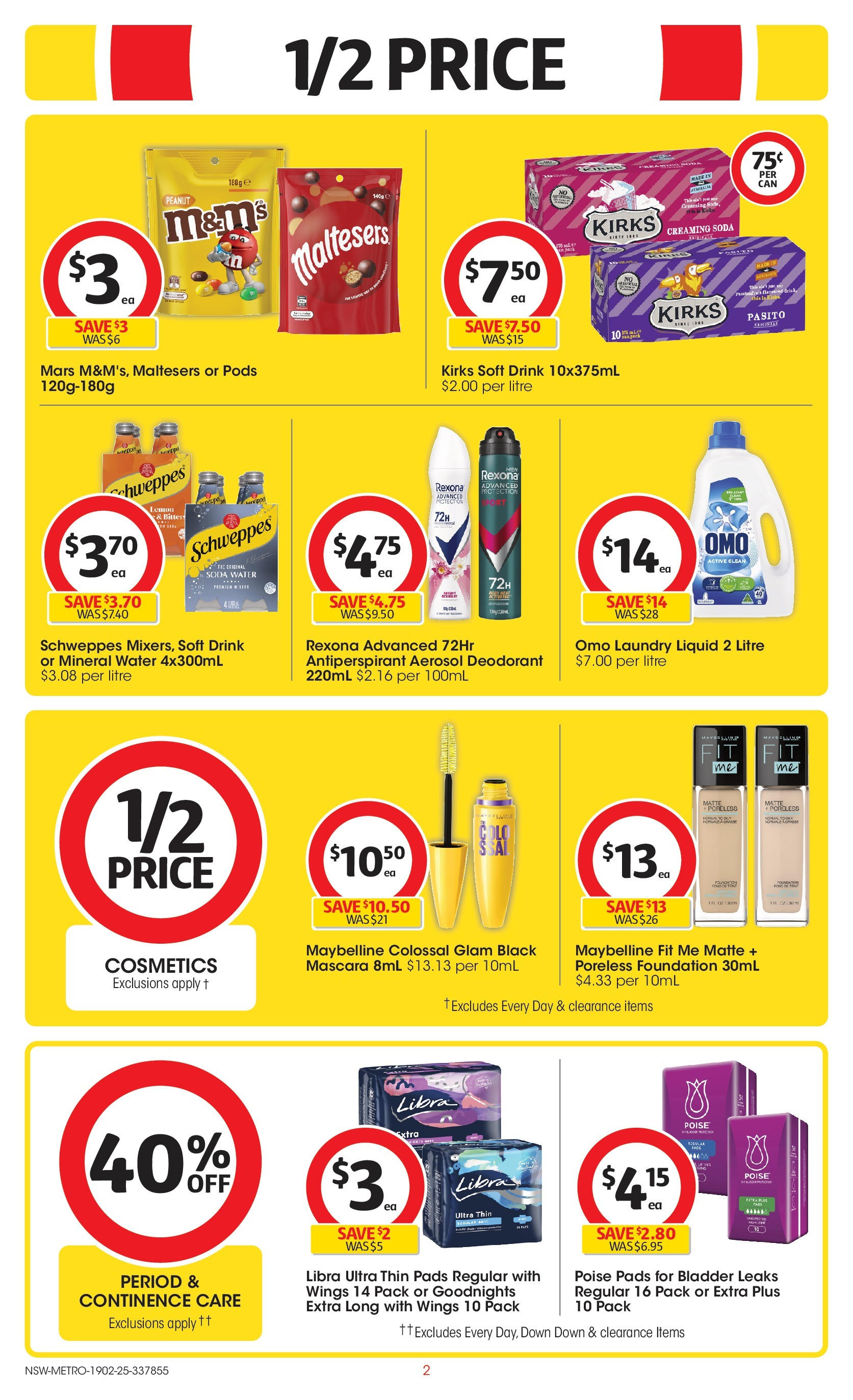 ﻿﻿Coles catalogue valid from 19/02/2025 > Online Australia | Page: 2 | Products: Mascara, Deodorant, Water, Lemon