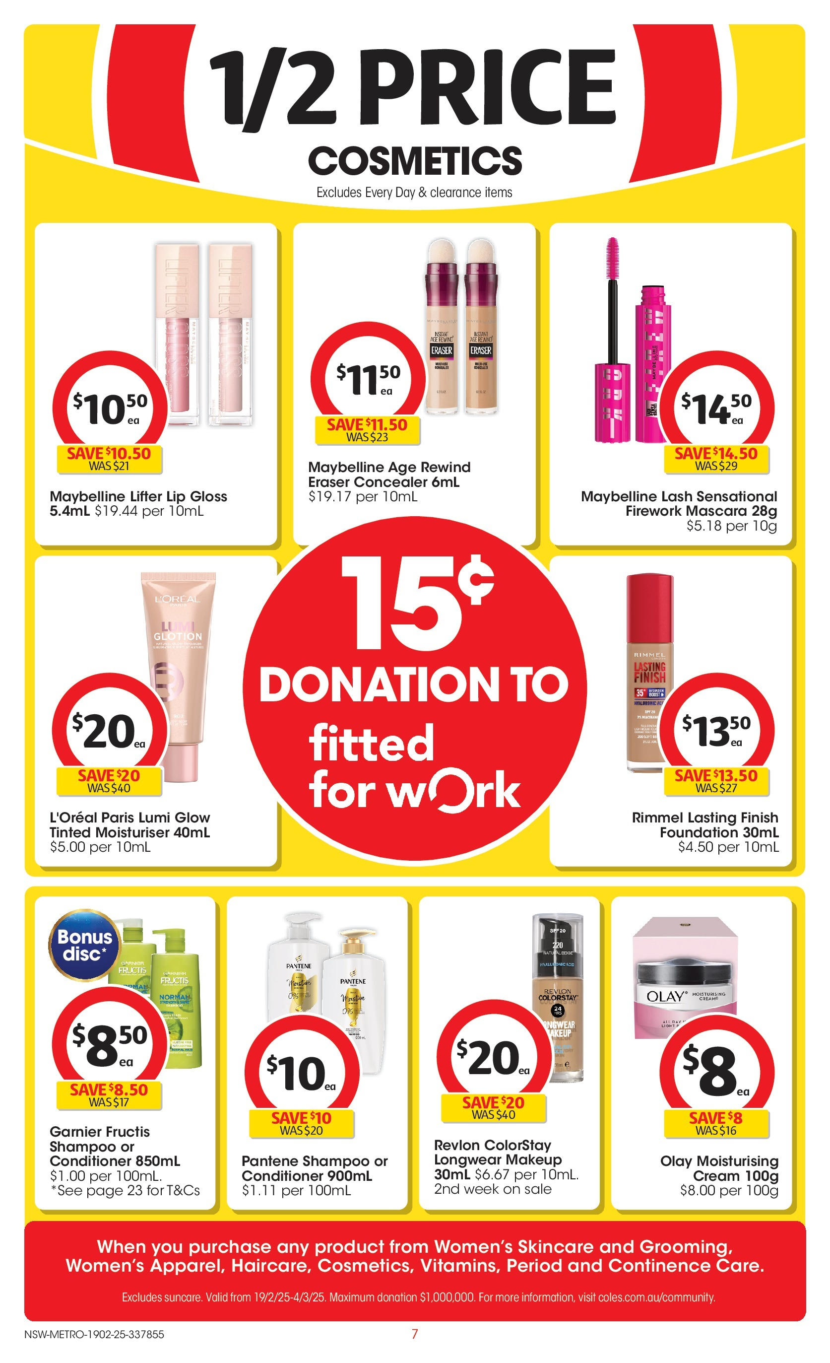 ﻿﻿Coles catalogue valid from 19/02/2025 > Online Australia | Page: 7 | Products: Mascara, Shampoo, Makeup, Cream