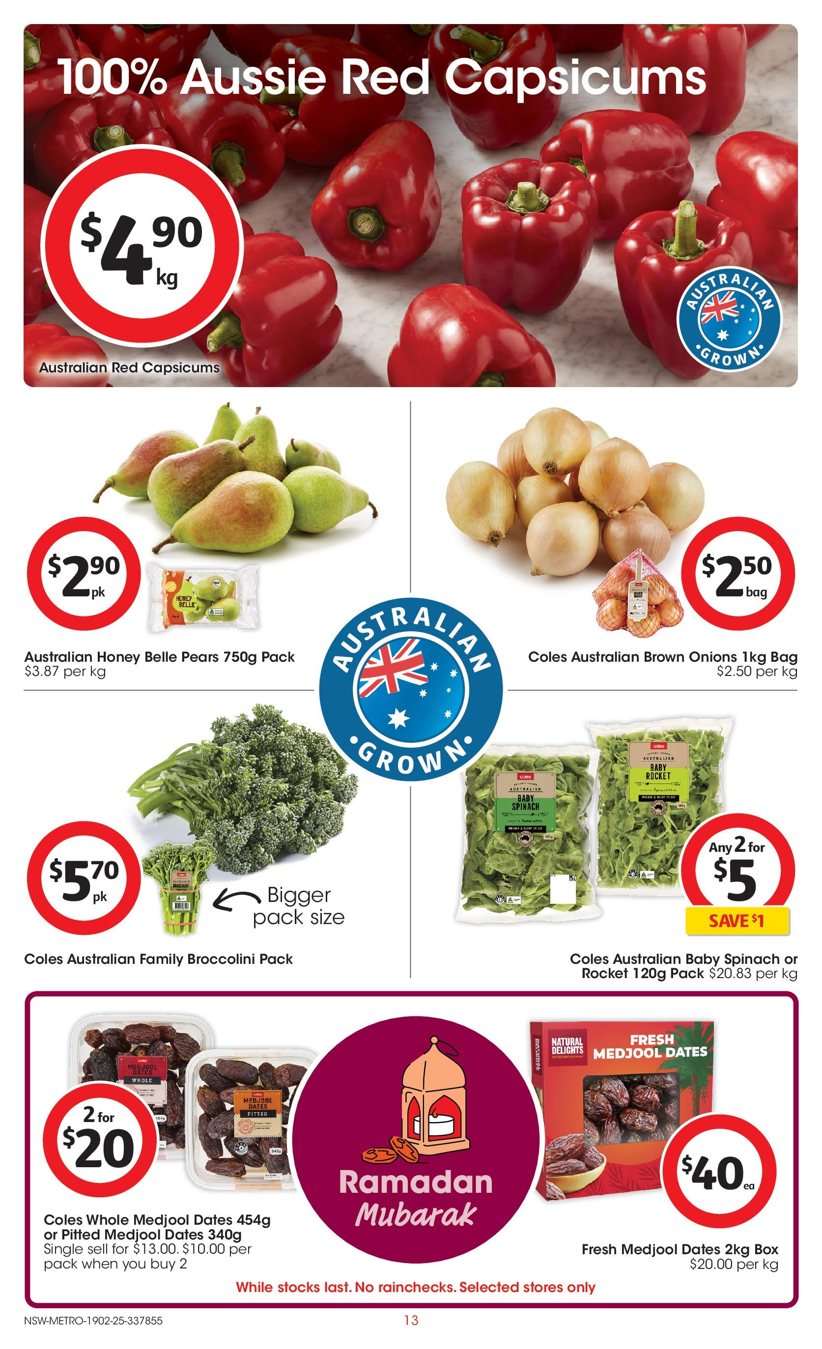 ﻿﻿Coles catalogue valid from 19/02/2025 > Online Australia | Page: 13 | Products: Box, Honey, Rocket, Spinach