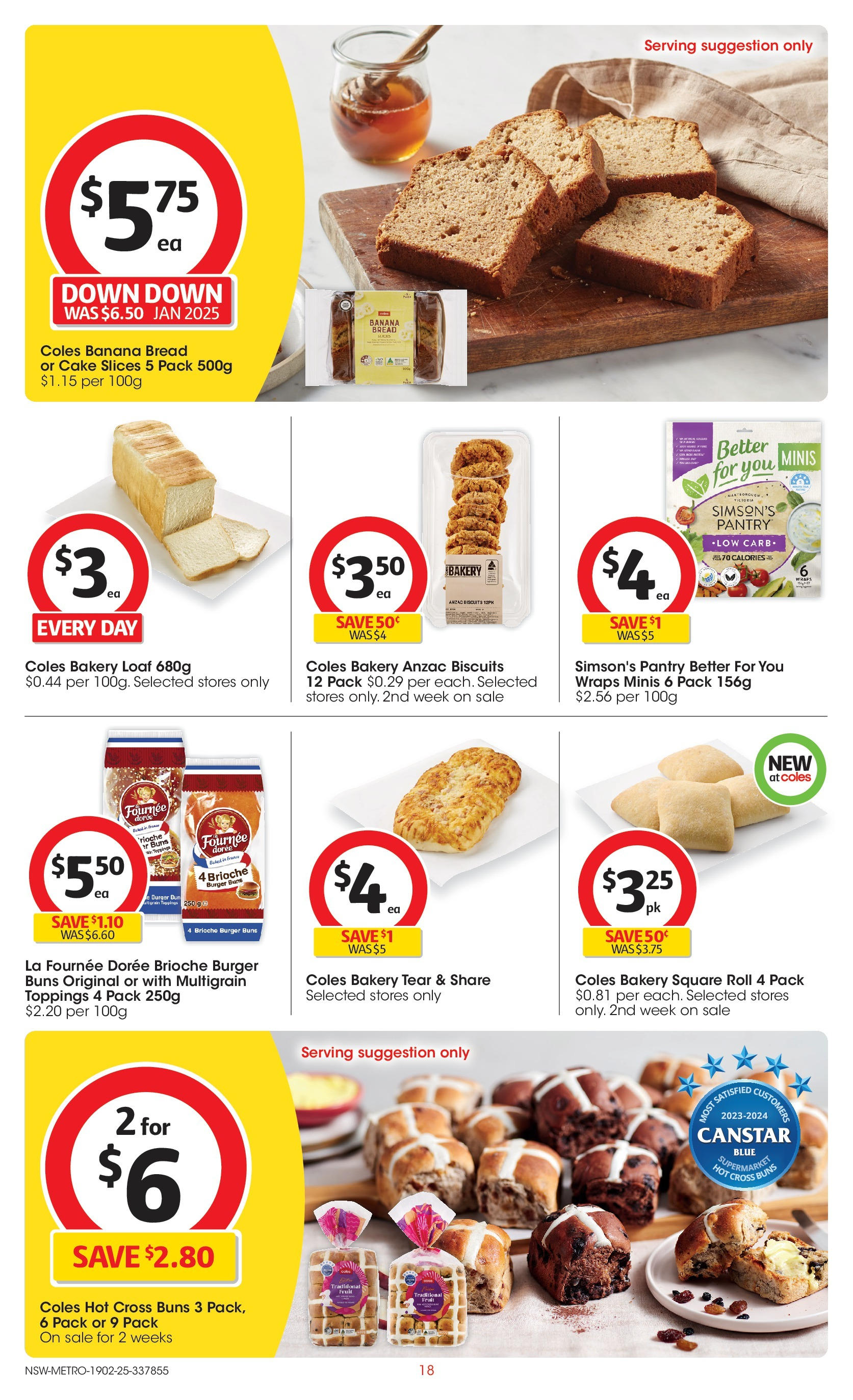 ﻿﻿Coles catalogue valid from 19/02/2025 > Online Australia | Page: 18 | Products: Bread, Biscuits, Bakery