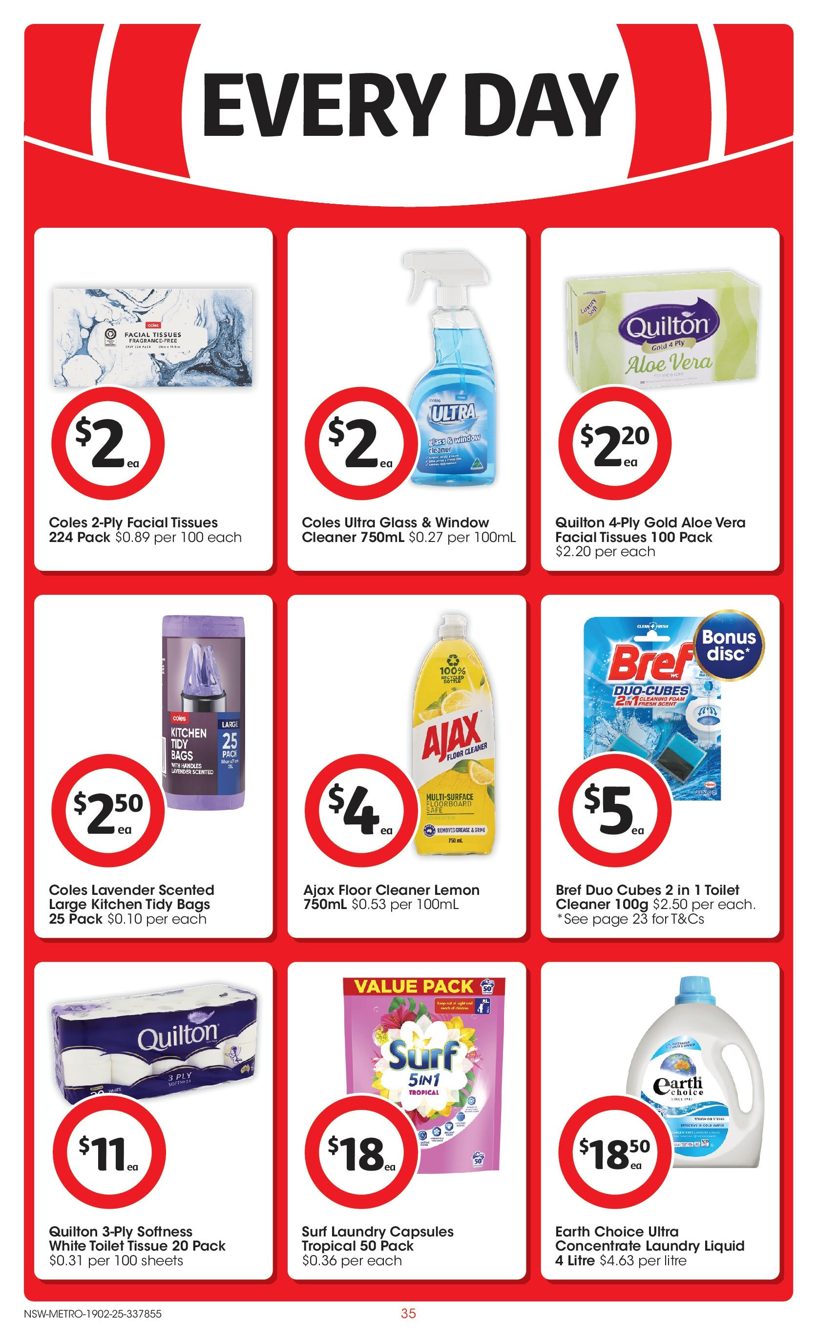 ﻿﻿Coles catalogue valid from 19/02/2025 > Online Australia | Page: 35 | Products: Toilet, Cleaner, Window, Safe