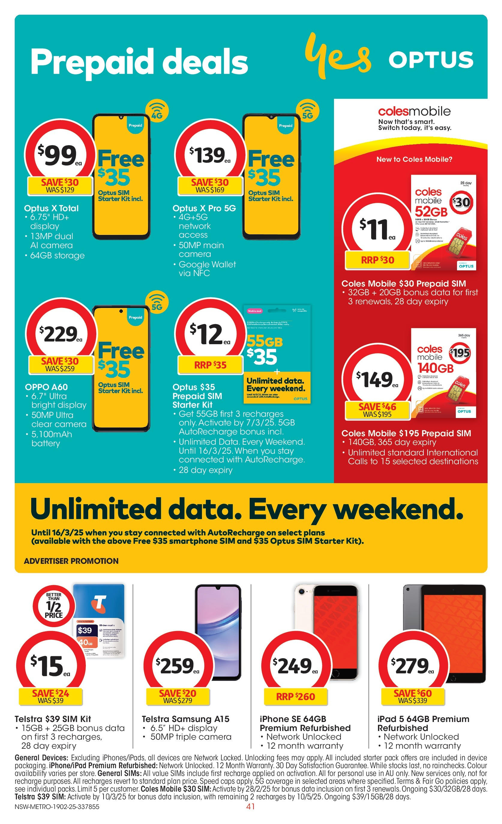 ﻿﻿Coles catalogue valid from 19/02/2025 > Online Australia | Page: 41 | Products: Wallet, Smartphone, Iphone, Mobile