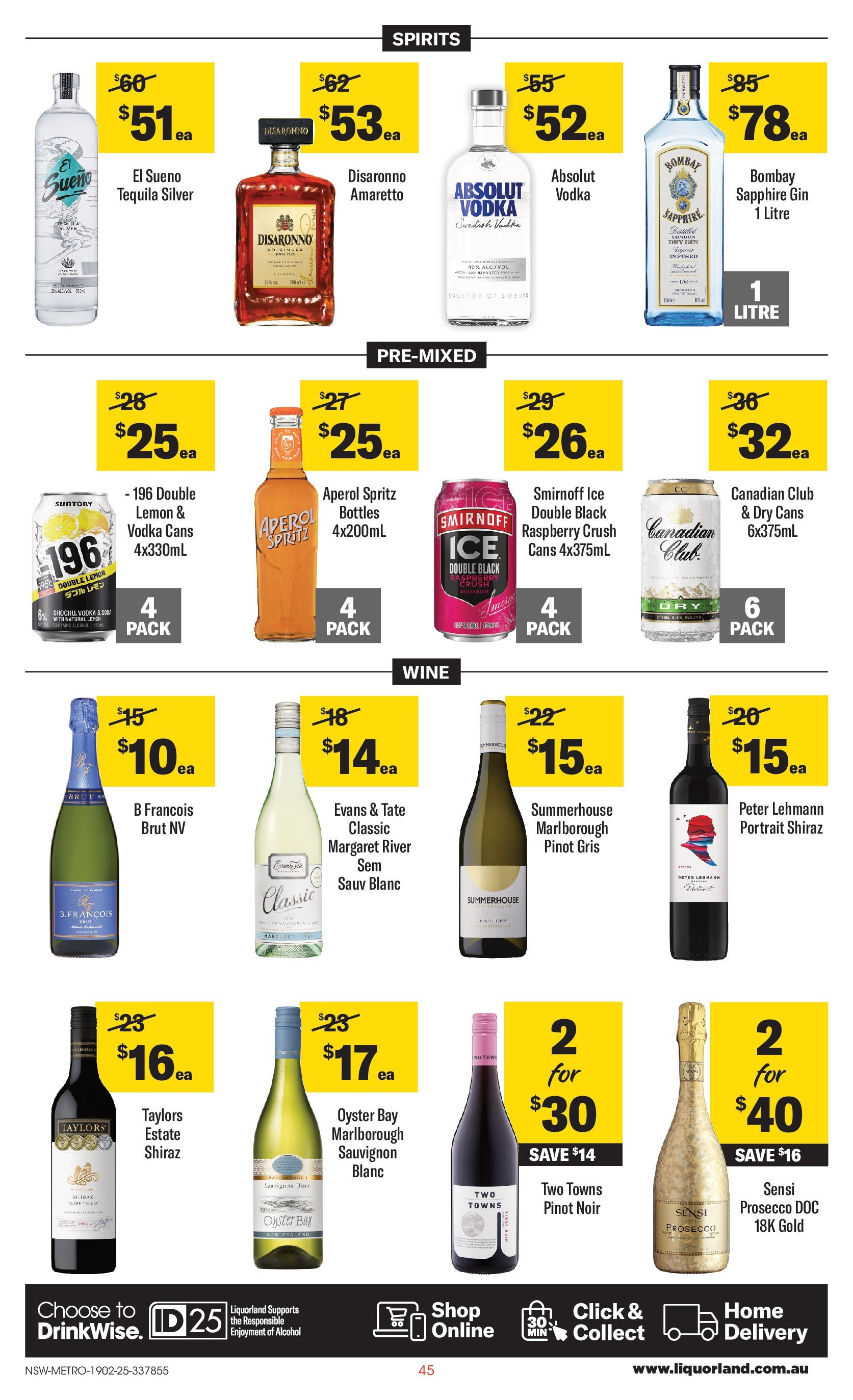 ﻿﻿Coles catalogue valid from 19/02/2025 > Online Australia | Page: 45 | Products: Wine, Gin, Vodka, Raspberry