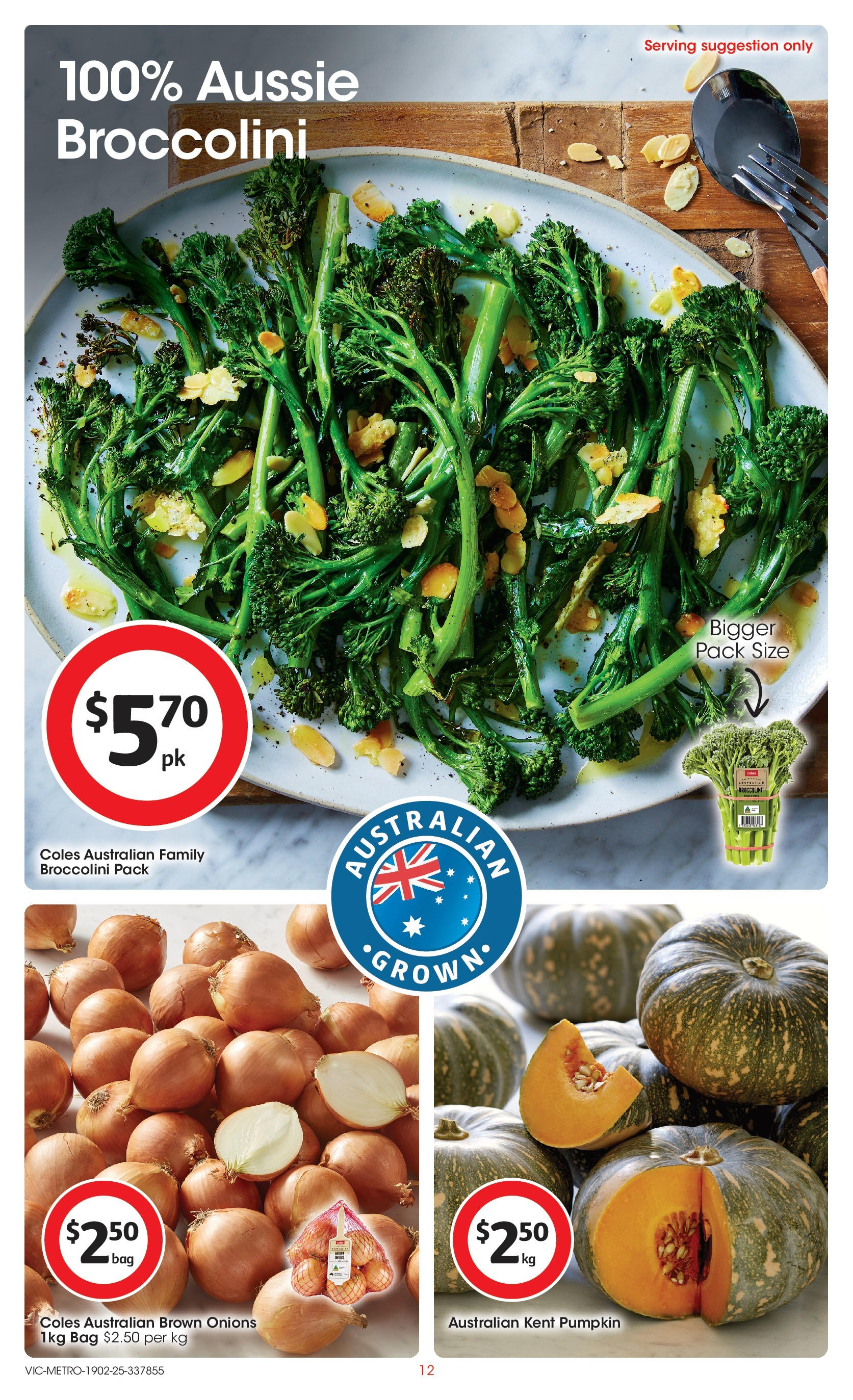 ﻿﻿Coles catalogue valid from 19/02/2025 > Online Australia | Page: 12 | Products: Onions, Pumpkin, Bag