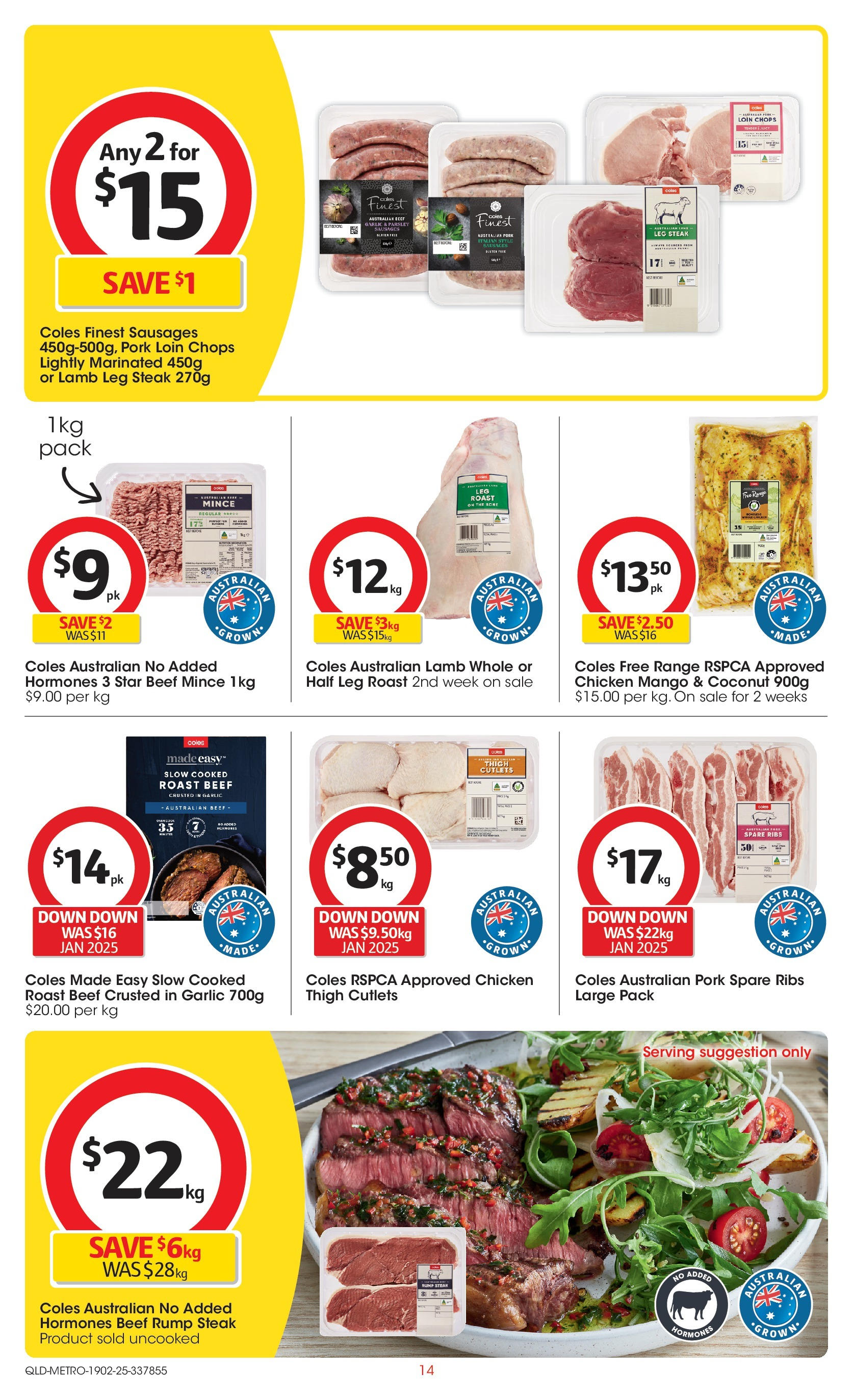 ﻿﻿Coles catalogue valid from 19/02/2025 > Online Australia | Page: 15 | Products: Chicken, Pork, Steak, Parsley