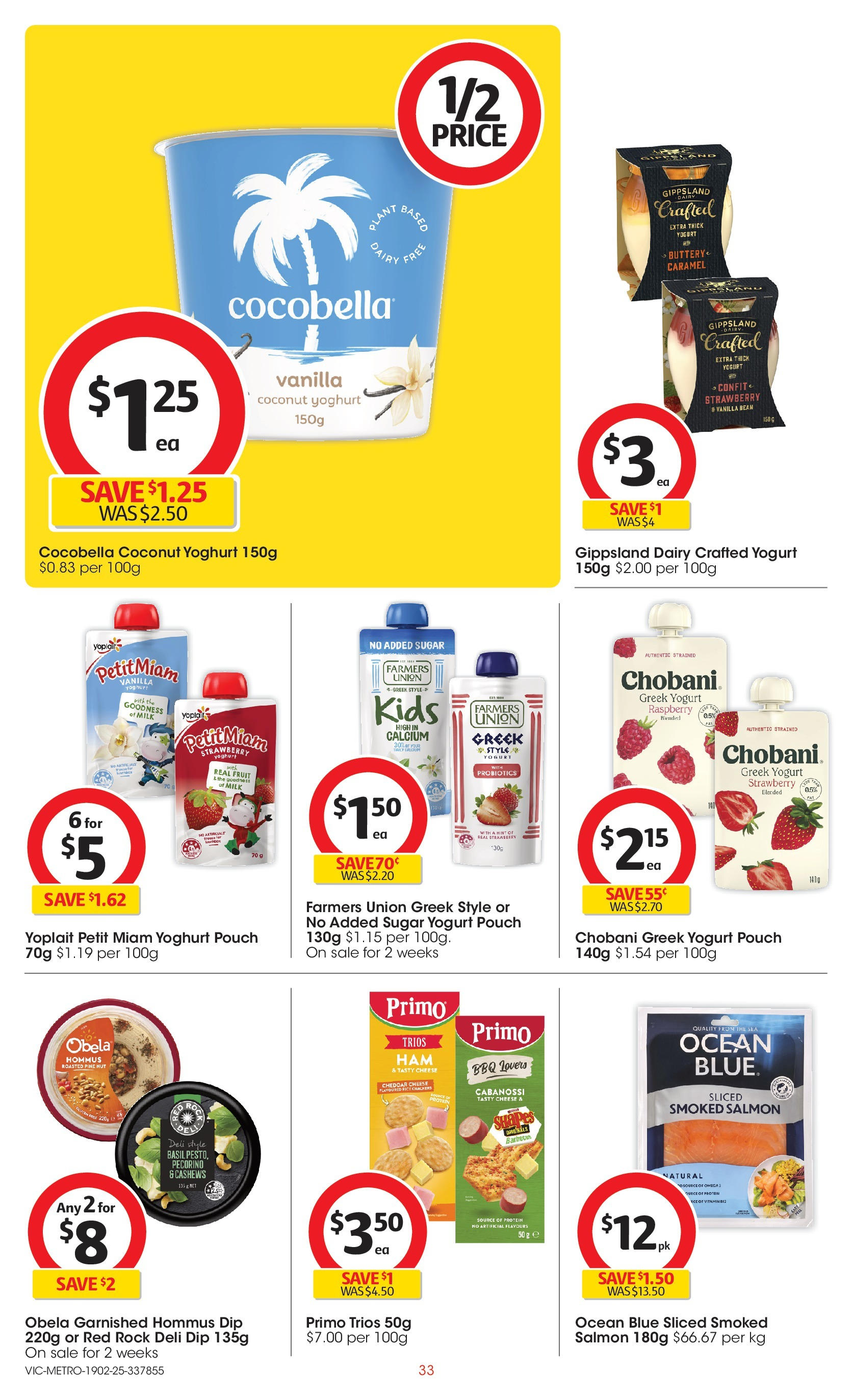 ﻿﻿Coles catalogue valid from 19/02/2025 > Online Australia | Page: 33 | Products: Crackers, Milk, Yoghurt, Sugar