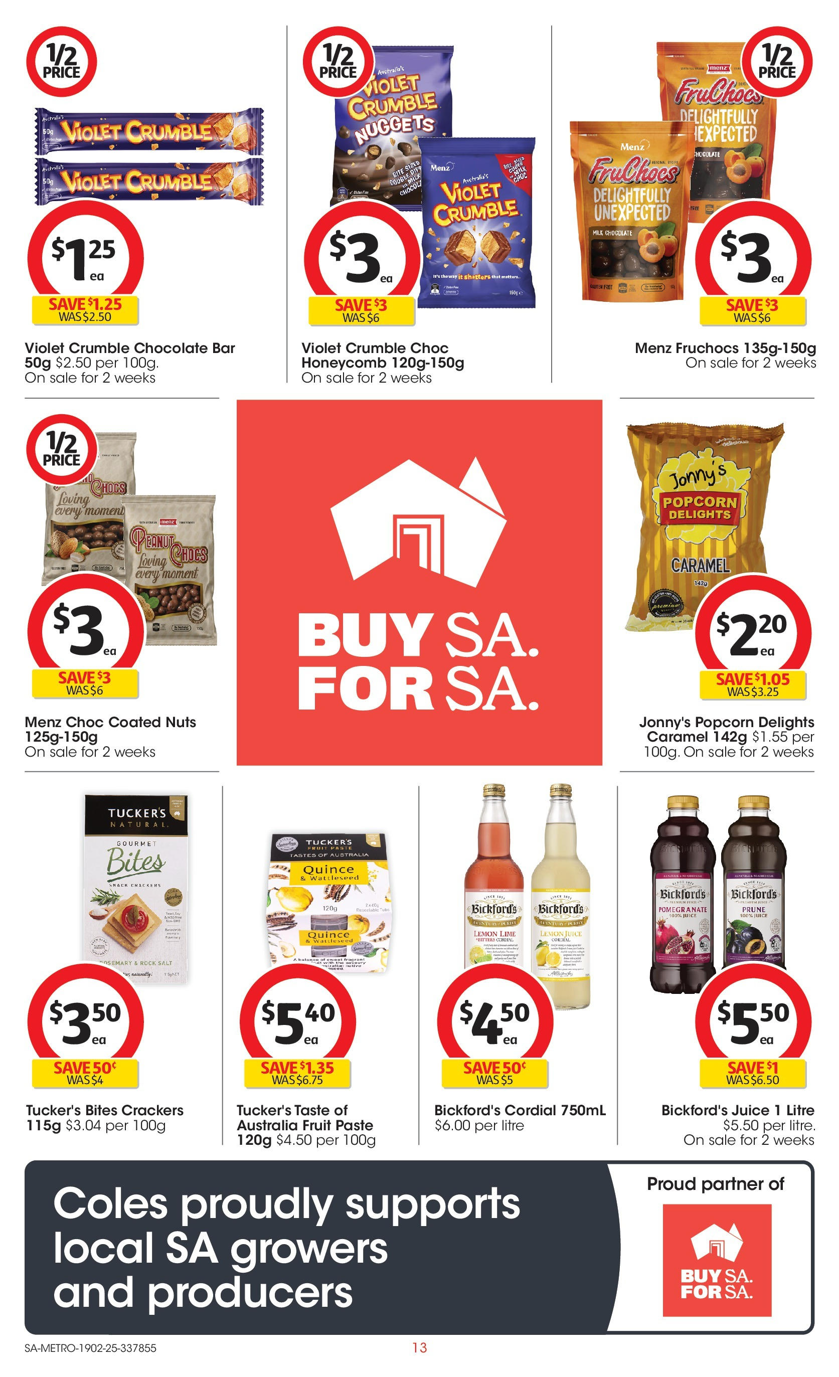 ﻿﻿Coles catalogue valid from 18/02/2025 > Online Australia | Page: 13 | Products: Crackers, Chocolate, Popcorn, Lime