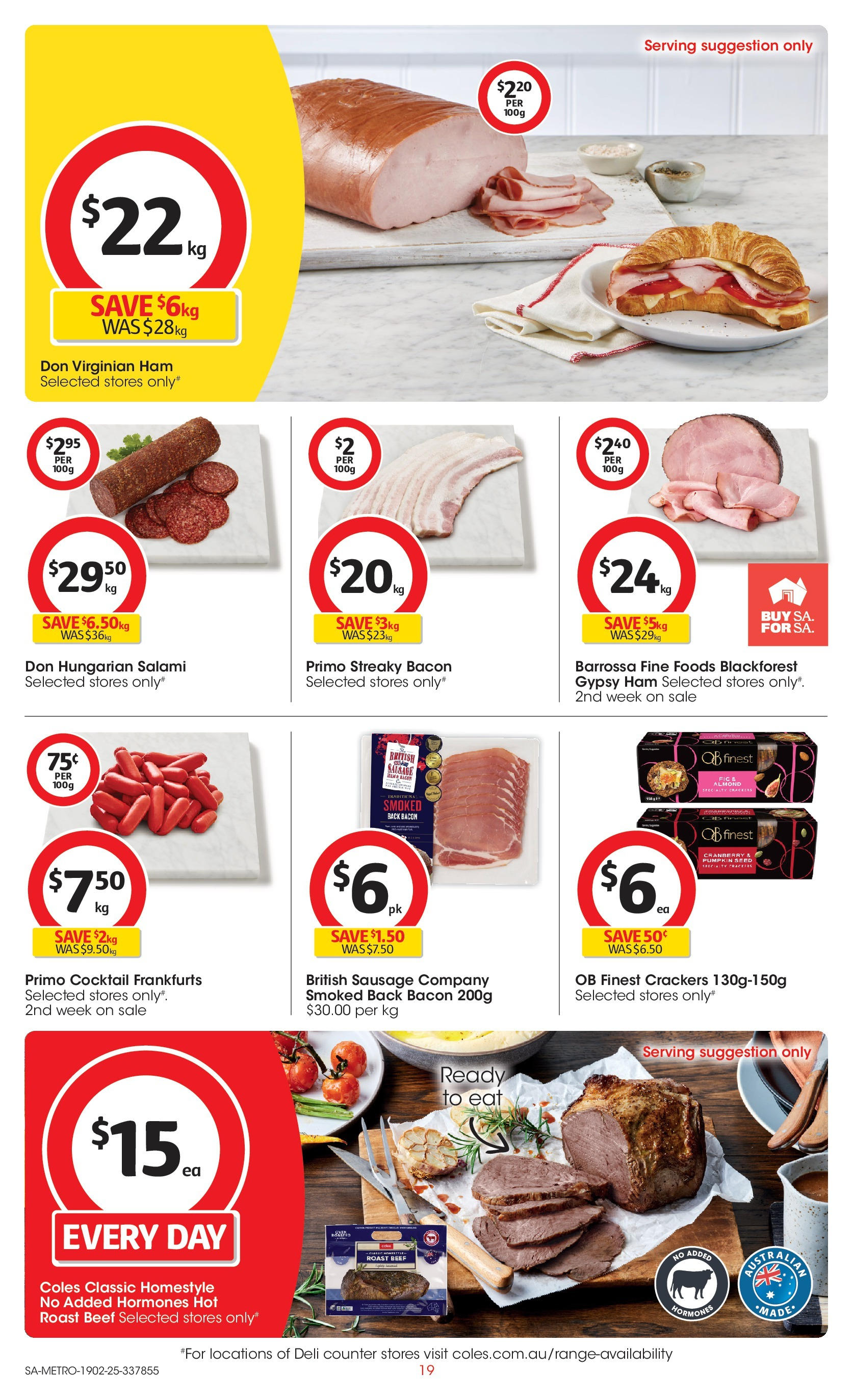 ﻿﻿Coles catalogue valid from 18/02/2025 > Online Australia | Page: 19 | Products: Bacon, Salami, Sausage, Pumpkin