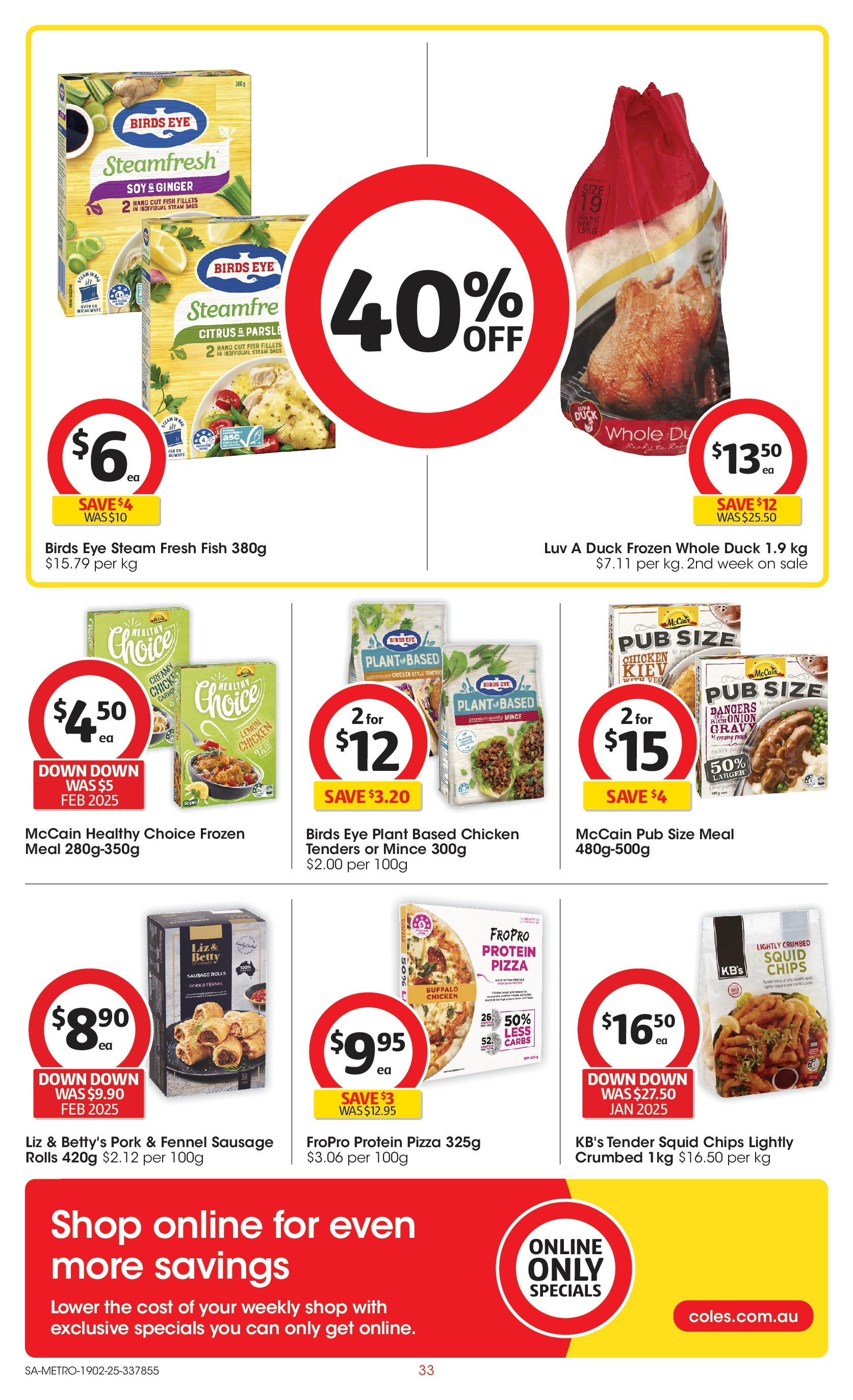 ﻿﻿Coles catalogue valid from 18/02/2025 > Online Australia | Page: 33 | Products: Pizza, Pork, Chips, Lemon